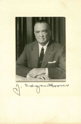 HOOVER J. EDGAR: (1895-1972) American law enforcement administrator, the first Director of the 
