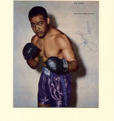 LOUIS JOE: (1914-1981) American boxer, World Heavyweight Champion 1937-49. Vintage signed 