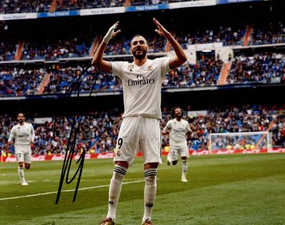 BENZEMA KARIM: (1987- ) French Footballer, five-time winner of the European Cup. Signed colour 