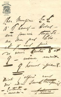 DUSE ELEONORA: (1858-1924) Italian Actress. A good A.L.S., `E Duse. <span style="font-size: 