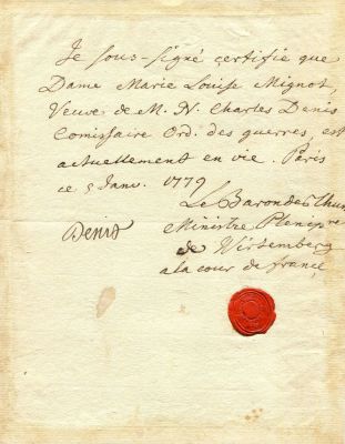 [VOLTAIRE] - VEUVE DENIS: Voltaire (1694-1778) French Enlightenment Writer and Philosopher. 