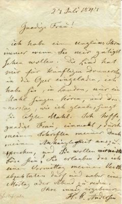 ANDERSEN HANS CHRISTIAN: (1805-1875) Danish author, a prolific writer who is best remembered 