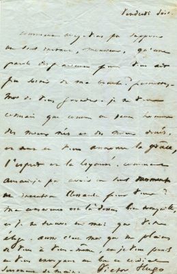 HUGO VICTOR: (1802-1885) French Poet and Novelist. A good A.L.S., `Victor Hugo. <span 