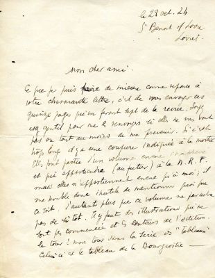 JACOB MAX: (1876-1944) French Poet and Painter. A good A.L.S., Max Jacob, two pages, 4to 