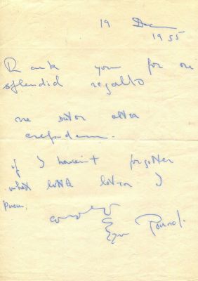 POUND EZRA: (1885-1972) American expatriate poet and critic, a major figure in the early 