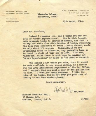 BETJEMAN JOHN: (1906-1984) English Poet Laureate 1972-84. T.L.S., John Betjeman, one page 