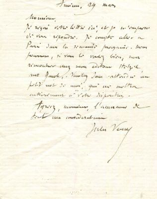 VERNE JULES: (1828-1905) French Novelist. Best known for his science fiction and adventures 