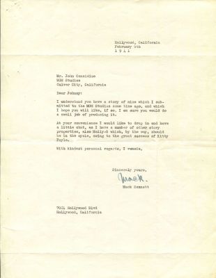 SENNETT MACK: (1880-1960). <span style="font-size: 11.0pt; line-height: 107%; font-family: 