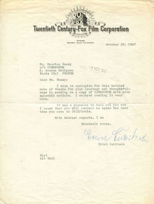 LUBITSCH ERNST: (1892-1947)