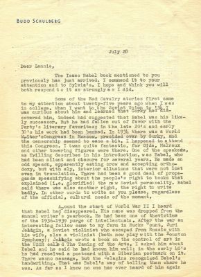 SCHULBERG BUDD: (1914-2009)