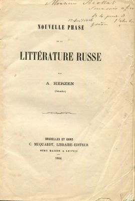 HERZEN ALEXANDER: (1812-1870)