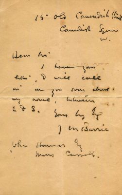 BARRIE J. M.: (1860-1937). <span style="font-size: 11.0pt; line-height: 107%; font-family: 