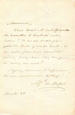 MUSSET ALFRED DE: (1810-1857). <span style="font-size: 11.0pt; line-height: 107%; font-family: 