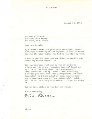 KAZAN ELIA: (1909-2003). <span style="font-size: 11.0pt; line-height: 107%; font-family: 