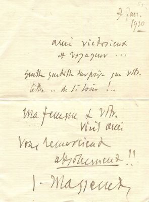 MASSENET JULES: (1842-1912). <span style="font-size: 11.0pt; line-height: 107%; font-family: 