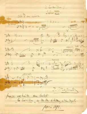 MASSENET JULES: (1842-1912). <span style="font-size: 11.0pt; line-height: 107%; font-family: 