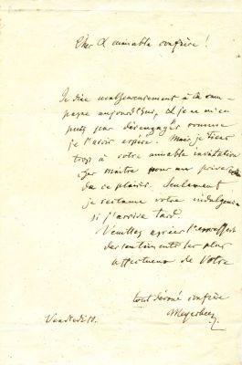 MEYERBEER GIACOMO: (1791-1864). <span style="font-size: 12.0pt; line-height: 107%; font-family: 