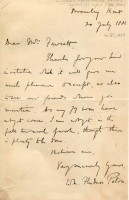 PETRIE WILLIAM FLINDERS: (1853-1942)