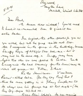 BATTLE OF BRITAIN: Ray Holmes (1914-2005). <span style="font-family: 'Palatino Linotype' 