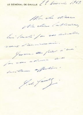 DE GAULLE CHARLES: (1890-1970). <span style="font-size: 11.0pt; line-height: 107%; font-family: 