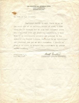 EINSTEIN ALBERT: (1879-1955). On the eve of 