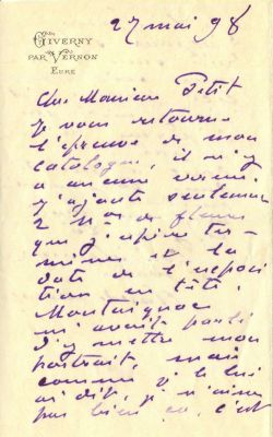 MONET CLAUDE: (1840-1926). `I don't like that, it's already 