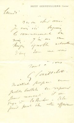 CAILLEBOTTE GUSTAVE: (1848-1894)