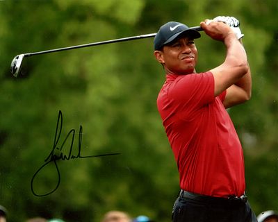 WOODS TIGER: (1975- ) American golfer, Open Championship winner 2000, 2005 & 2006. Signed 