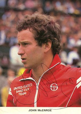 MCENROE JOHN: (1959- ) American tennis player, Wimbledon Champion 1981, 1983 & 1984. Signed 