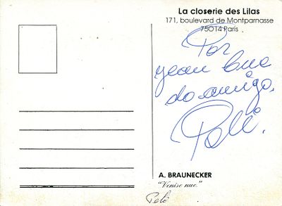 PEL&Eacute;: (1940-2022) Brazilian footballer. Signed and inscribed postcard by P&eacute;l&eacute; to the verso of an 
