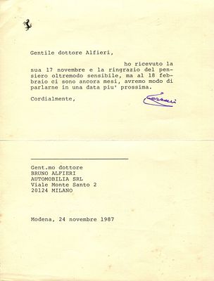 FERRARI ENZO: (1898-1988) Italian Motor Racing Driver & Manufacturer, founder of the Scuderia 