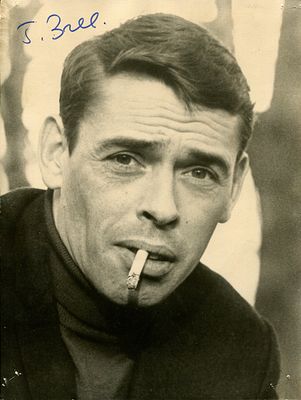BREL JACQUES: (1929-1978) Belgian singer. Vintage signed 7 x 9.5 photograph of the singer in an 