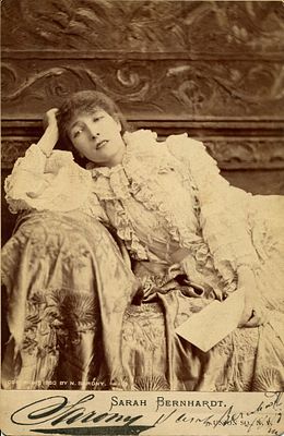 BERNHARDT SARAH: (1844-1923) French stage actress. A good vintage signed cabinet photograph, 