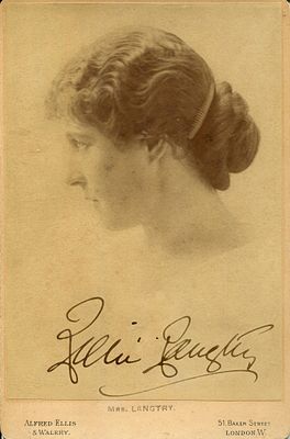 LANGTRY LILLIE: (1853-1929) British stage actress and socialite, mistress of the future King 