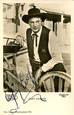 COOPER GARY: (1901-1961) American actor, Academy Award winner for Best Actor in 1941 for his 