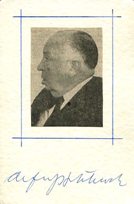 HITCHCOCK ALFRED: (1899-1980) British film director. Vintage blue ink signature ( &acute;Alfred J 