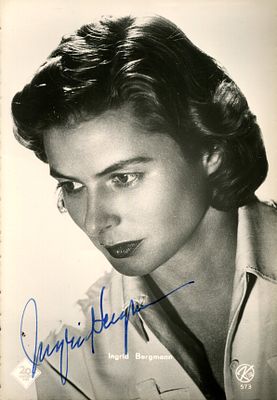 BERGMAN INGRID: (1915-1982) Swedish actress, Academy Award winner for Best Actress in 1944 for 
