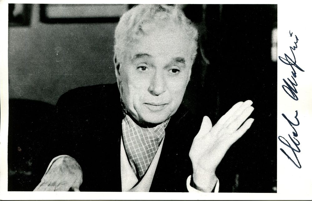 CHAPLIN CHARLES: (1889-1977) English film comedian, the recipient of Academy Honorary Awards in 