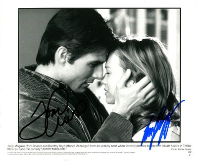 JERRY MAGUIRE: Signed 10 x 8 photograph by both Tom Cruise (Jerry Maguire) and 