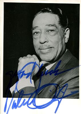 ELLINGTON DUKE: (1899-1974) American jazz composer and pianist. Signed 4 x 6 postcard photograph 
