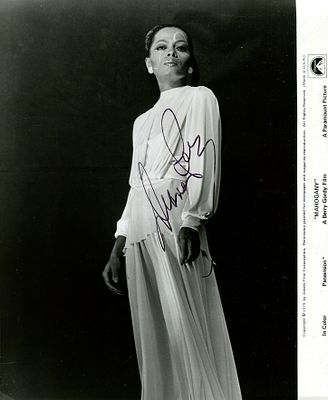 ROSS DIANA: (1944- ) American singer and actress. Signed 8 x 10 photograph of Ross standing in a 