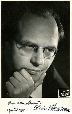 MESSIAEN OLIVIER: (1908-1992) French Composer and Organist. Messiaen was made prisoner of war on 