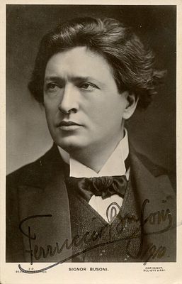 BUSONI FERRUCCIO: (1866-1924) Italian Composer, Pianist and Conductor. Signed postcard 
