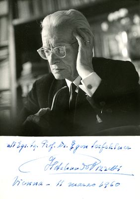 PIZZETTI ILDEBRANDO: (1880-1968) Italian Composer. A very fine vintage signed and inscribed 4 x 