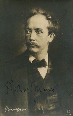 STRAUSS RICHARD: (1864-1949) German Composer. A good vintage signed postcard photograph of 