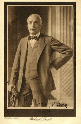 STRAUSS RICHARD: (1864-1949) German composer. A very fine vintage signed postcard photograph of 