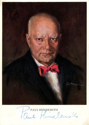 HINDEMITH PAUL: (1895-1963) German Composer and Conductor. A very fine signed 4 x 6 postcard 