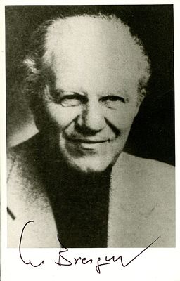BRESGEN CESAR: (1913-1998) Austrian composer. Signed 3.5 x 5.5 photograph of Bresgen in a head 