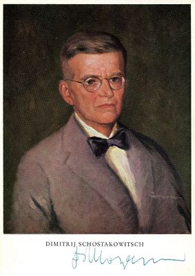 SHOSTAKOVICH DMITRI: (1906-1975) Russian Composer. Rare signed colour 4 x 6 postcard photograph 