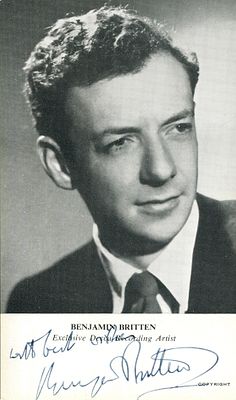 BRITTEN BENJAMIN: (1913-1976) English Composer. Signed 3.5 x 6 photograph by Britten, the image 